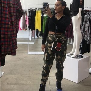 High waisted camo pants